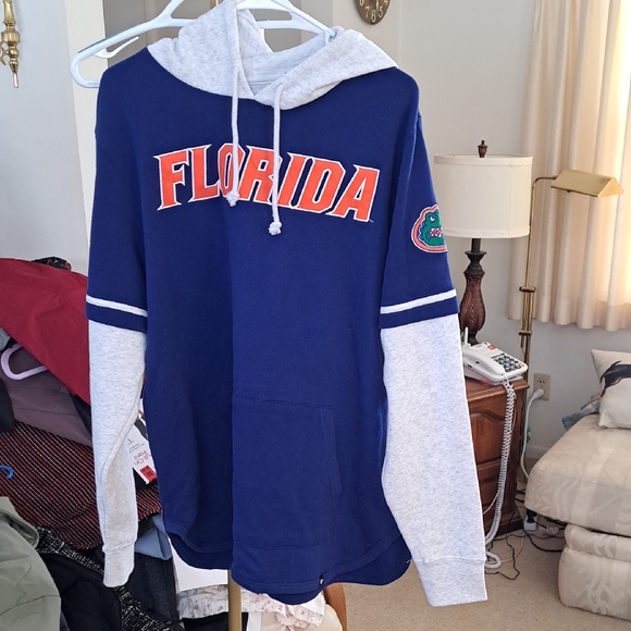 flordia gators Sweaters - Florida Gators Two-Tone Hooded Sweatshirt - Blue/Gray